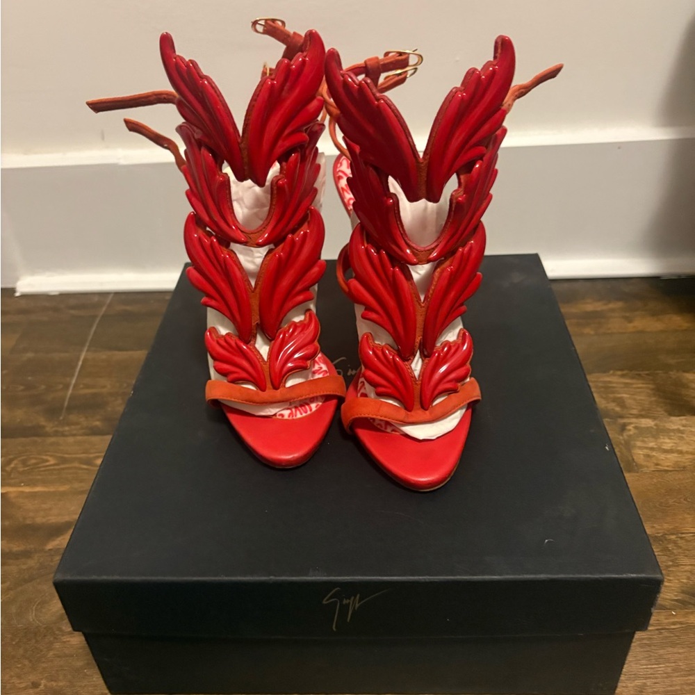 Giuseppe Zanotti Red Sculpted Heels